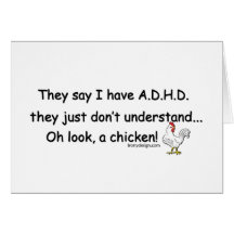 ADHD Chicken Humor Greeting Cards