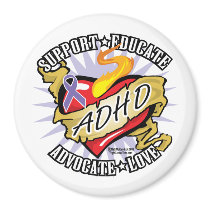ADHD Classic Heart magnets by fightcancertees ADHD Classic Heart magnets