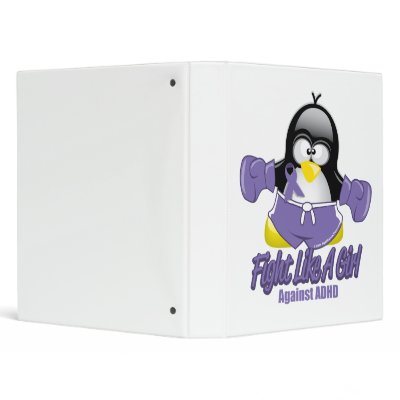 ADHD Fighting Penguin Vinyl Binders by fightcancertees
