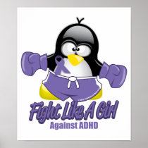 ADHD Fighting Penguin Poster