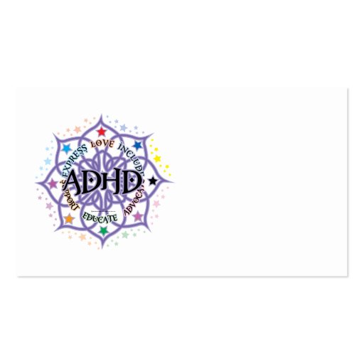 ADHD Lotus Tribal Business Card Templates (front side)