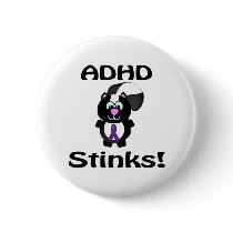 ADHD  Stinks Skunk Awareness Design buttons