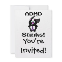 ADHD  Stinks Skunk Awareness Design Personalized Invites