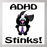 ADHD  Stinks Skunk Awareness Design Poster