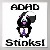 ADHD  Stinks Skunk Awareness Design Posters
