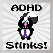 ADHD  Stinks Skunk Awareness Design Posters