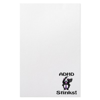 ADHD  Stinks Skunk Awareness Design Custom Stationery by super_shop