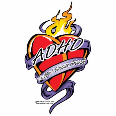 ADHD Tattoo Heart Photo Sculptures by fightcancertees