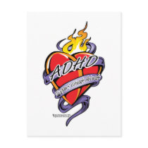 ADHD Tattoo Heart postcards by fightcancertees ADHD Tattoo Heart postcards