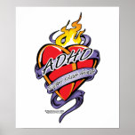 ADHD Tattoo Heart Posters