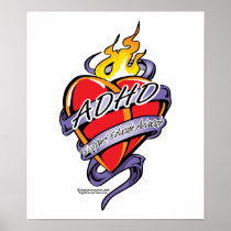ADHD Tattoo Heart Posters