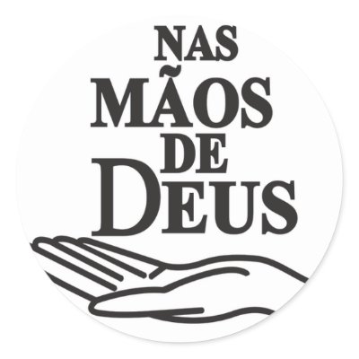 Adhesive “At the hands of God " Round Sticker by computecsp