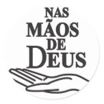Adhesive “At the hands of God " Round Sticker