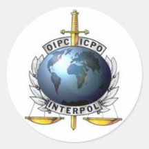 Adhesive Interpol Round Sticker