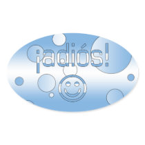 ¡Adiós! Argentina Flag Colors Pop Art Oval Stickers