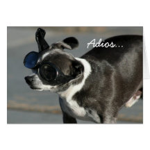 Adios Good Bye chihuahua greeting card