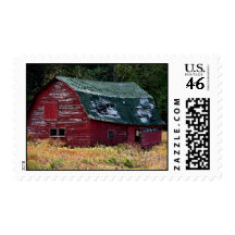 Adirondack barn postage stamp