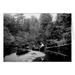 Adirondack Canoe Fishing Greeting Card