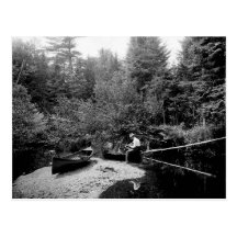 Adirondack Canoe Fishing Postcards