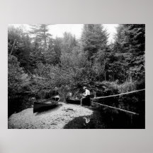 Adirondack Canoe Fishing Posters