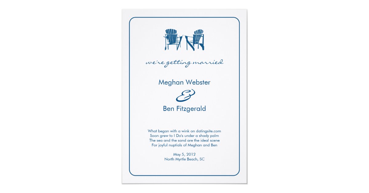 Adirondack Chairs Wedding Announcement Zazzle