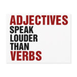 Adjectives speak louder than verbs post cards