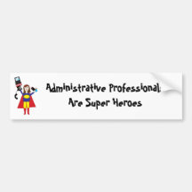 Administrative Professional Super Hero (Brunette)  Bumper Sticker