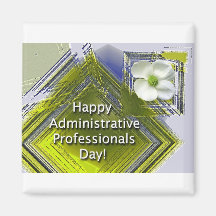 Administrative Professionals Day White Floral Refrigerator Magnets