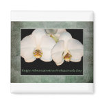Administrative Professionals Day White Orchids Fridge Magnets