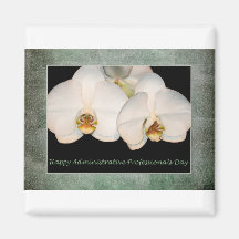 Administrative Professionals Day White Orchids Fridge Magnets