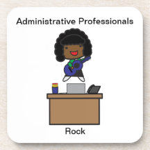 Administrative Professionals Rock African American Beverage Coasters