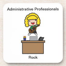 Administrative Professionals Rock (Blonde) Beverage Coasters
