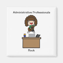 Administrative Professionals Rock (Brunette) Magnets