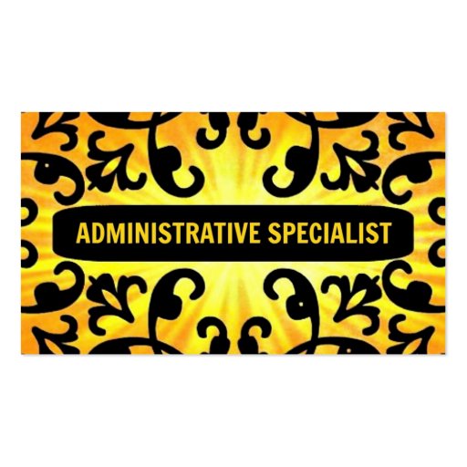 Administrative Specialist Sunshine Damask Business Card (front side)