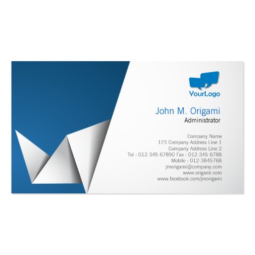 Administrator Business Card Origami Folds