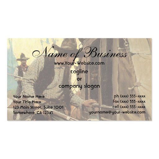 Admirable Outlaw by NC Wyeth Business Card Templates (front side)
