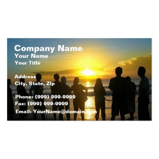 Admiring the Sunset Business Card (front side)