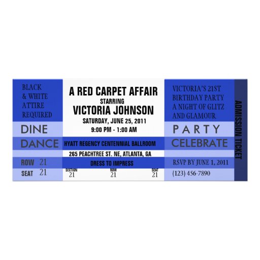Admission Ticket Invite [Blue] (front side)