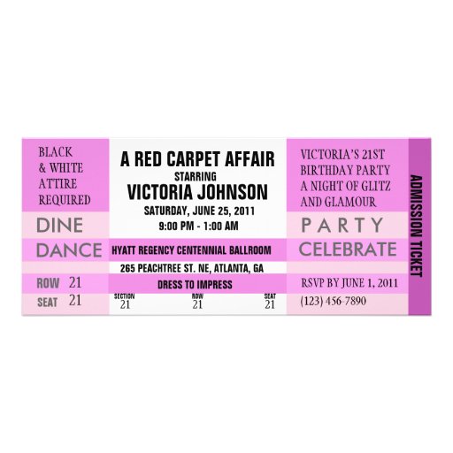 Admission Ticket Invite [Pink] (front side)
