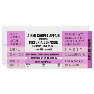 Admission Ticket Invite [Pink] by TreasureTheMoments