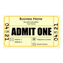 Admit One Business Card