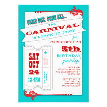 Admit One Carnival Birthday Party Invitation