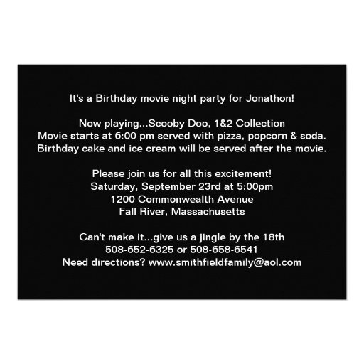 Admit One Movie and Birthday Party Invitation