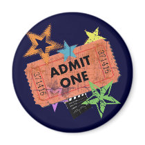 ADMIT ONE MOVIE TICKET REFRIGERATOR MAGNET
