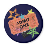 ADMIT ONE MOVIE TICKET magnets