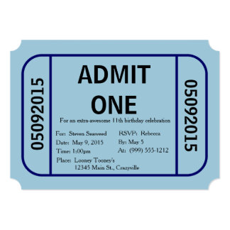 Admit One Birthday Invitations