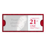Admit one VIP 21st birthday party photo invite