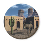 Adobe Dwellings and Burro Refrigerator Magnets