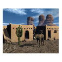 Adobe Dwellings and Burro posters