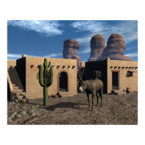 Adobe Dwellings and Burro posters by jasonmit Adobe Dwellings and Burro posters